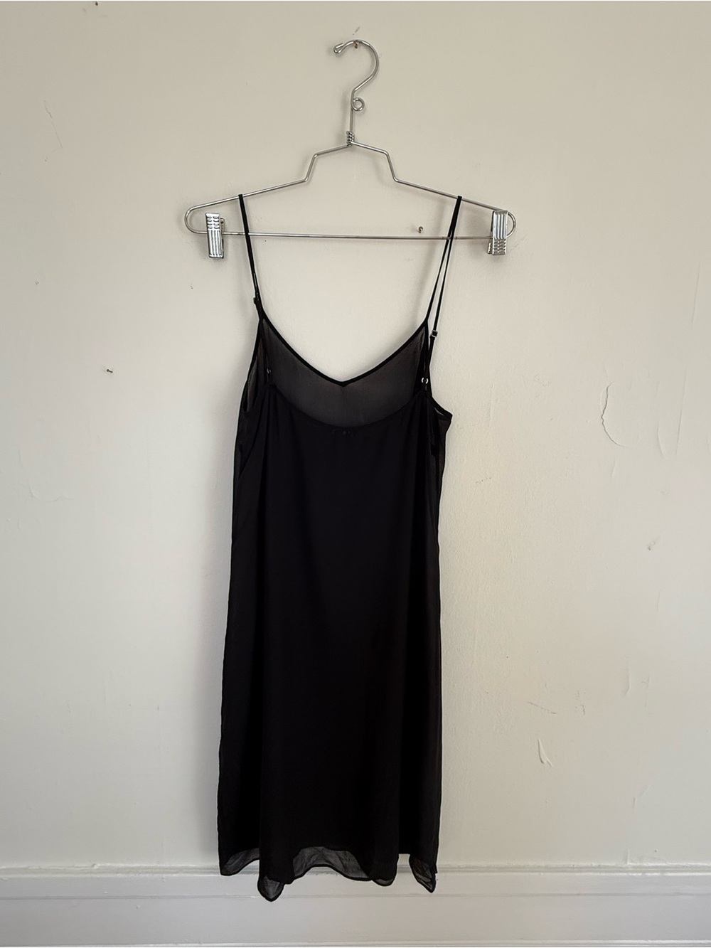 Theory Black Silk Sheer Slip Dress S